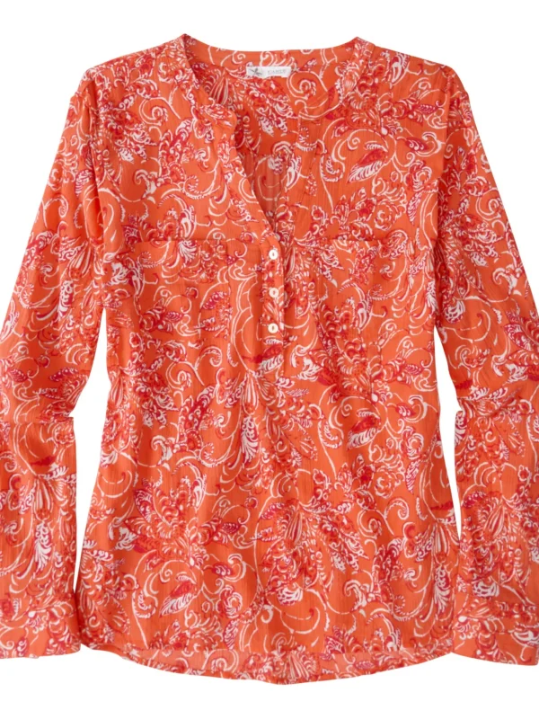 Moorea Gauze Long Sleeve Top>Title Nine Shop