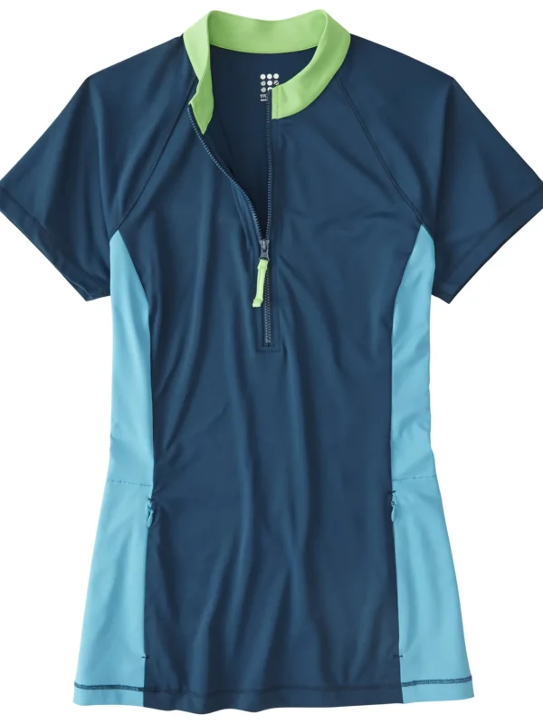 Sunbuster 1/2 Zip Short Sleeve Sun Shirt - Solid>Title Nine Outlet
