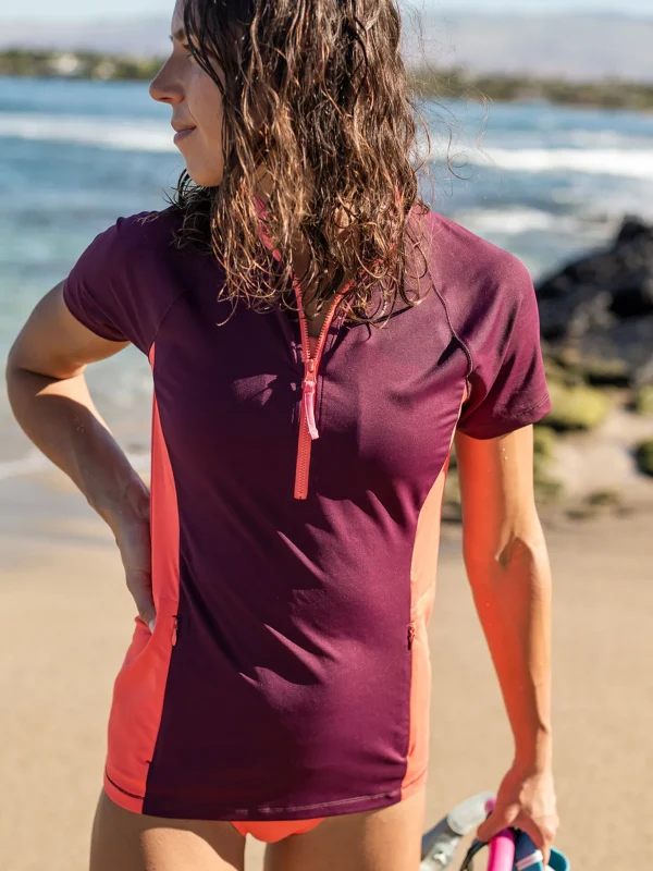Sunbuster 1/2 Zip Short Sleeve Sun Shirt - Solid>Title Nine Outlet